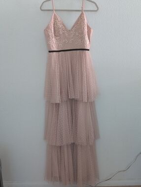 Lulu's Soft Blush Tiered Dress